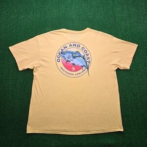 Ocean + Coast Tshirt Mens XL Yellow Tuna Southern Anglers Fishing Graphic Tee